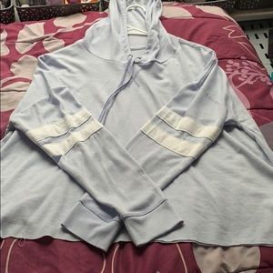 Light lavender and white strip sweatshirt